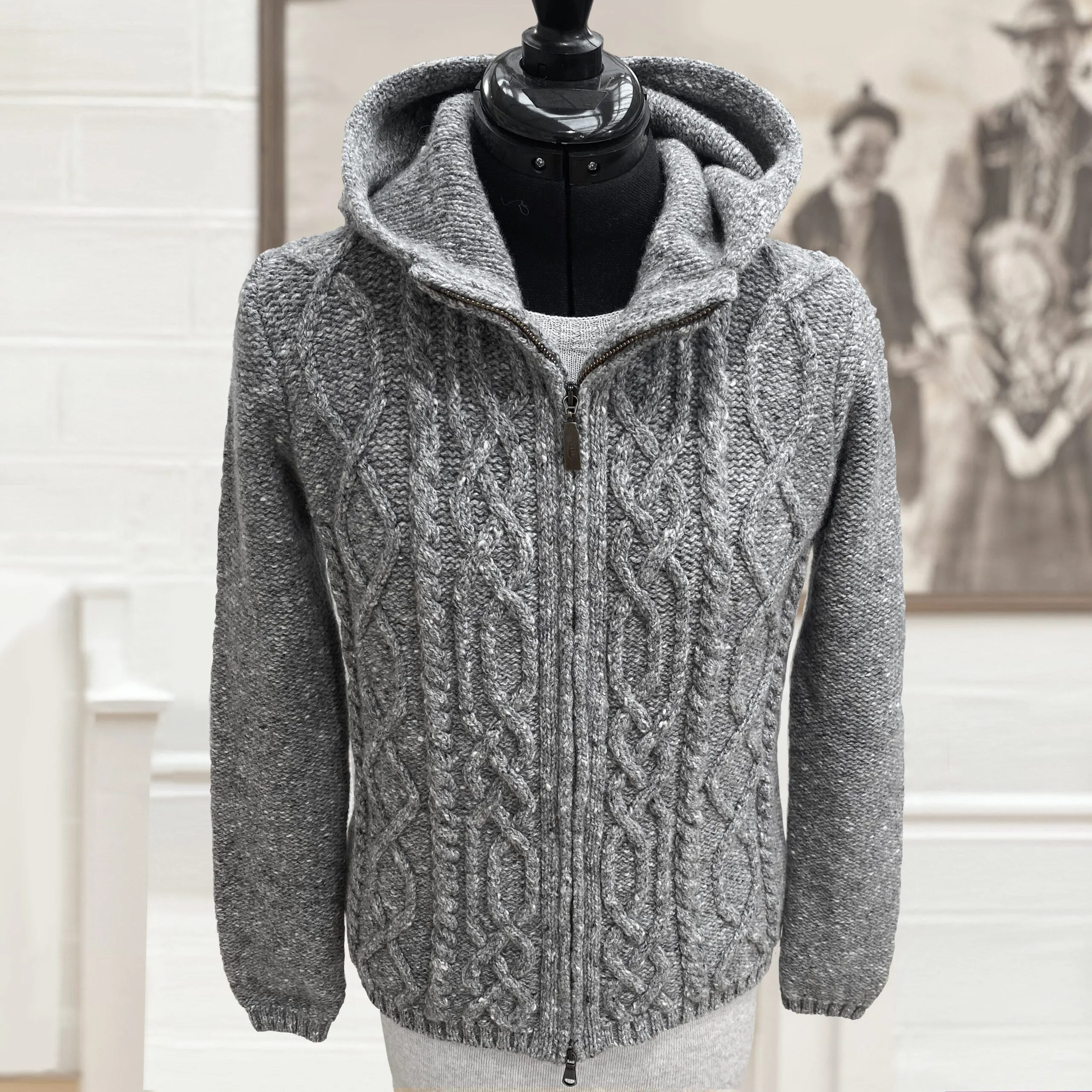 Women's Cashmere Aran Hoodie