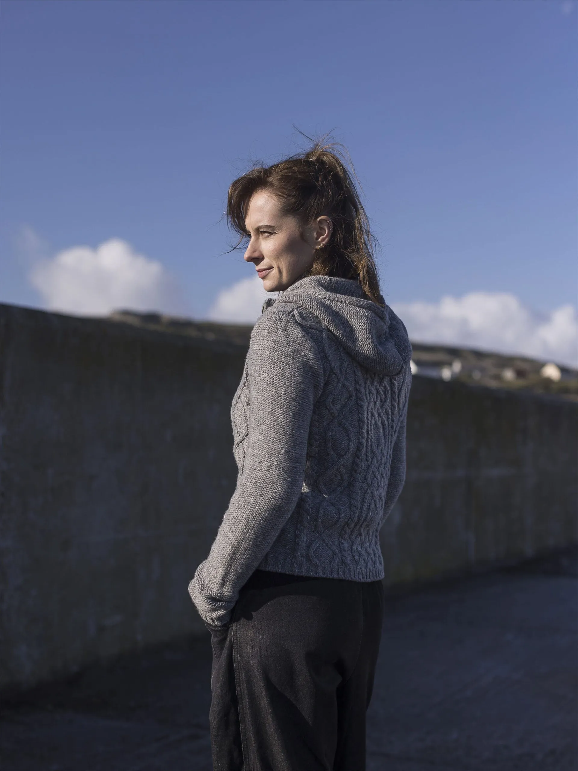 Women's Cashmere Aran Hoodie