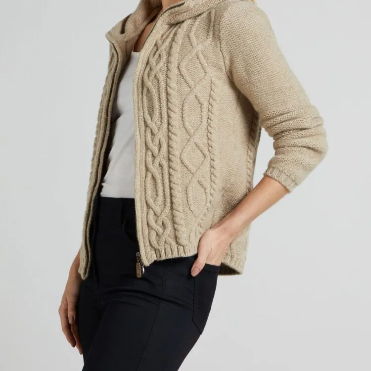 Women's Cashmere Aran Hoodie