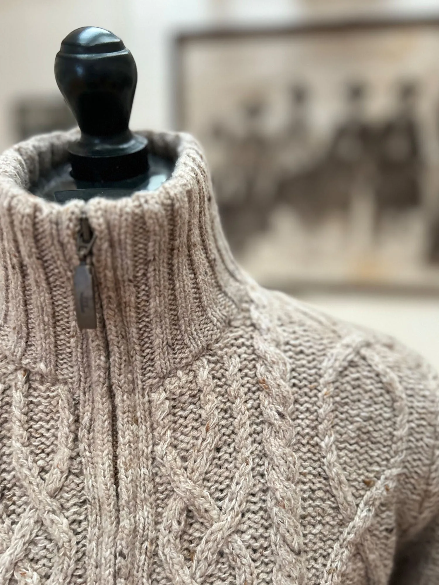Women's Cashmere Aran Zipper